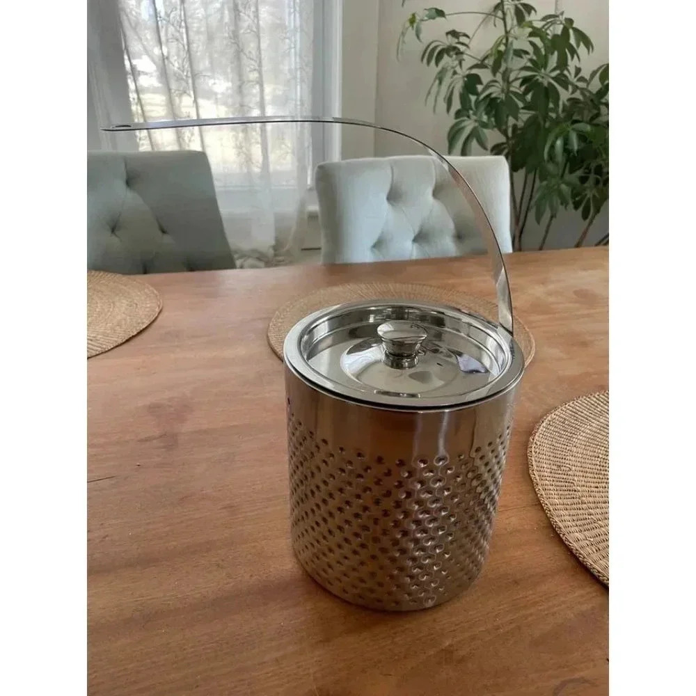 7" Silver Beverage Ice Bucket